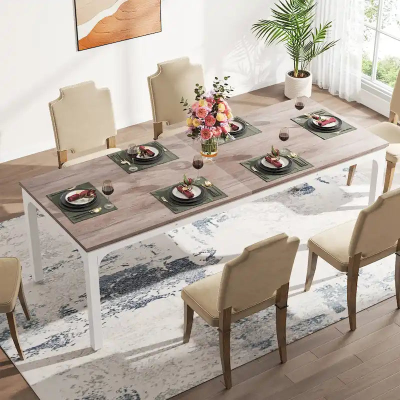 Dining Table for 6-8 Person, 78 inch Long Rectangular Kitchen Dining Table