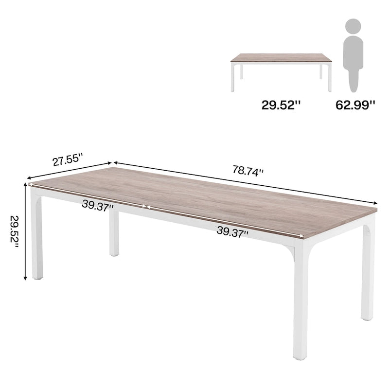 Dining Table for 6-8 Person, 78 inch Long Rectangular Kitchen Dining Table