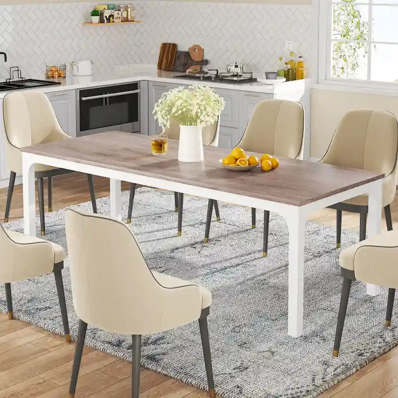 Dining Table for 6-8 Person, 78 inch Long Rectangular Kitchen Dining Table