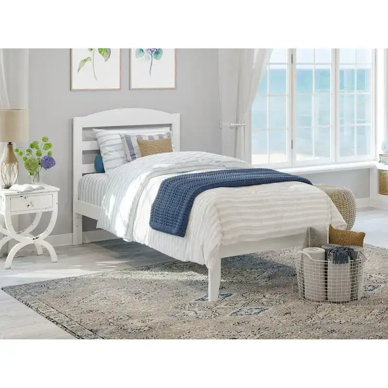 Solid Wood Platform Bed with Attachable USB Charger