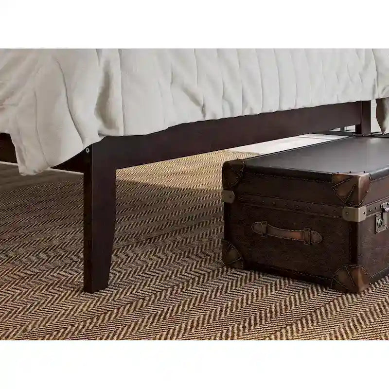Solid Wood Platform Bed with Attachable USB Charger