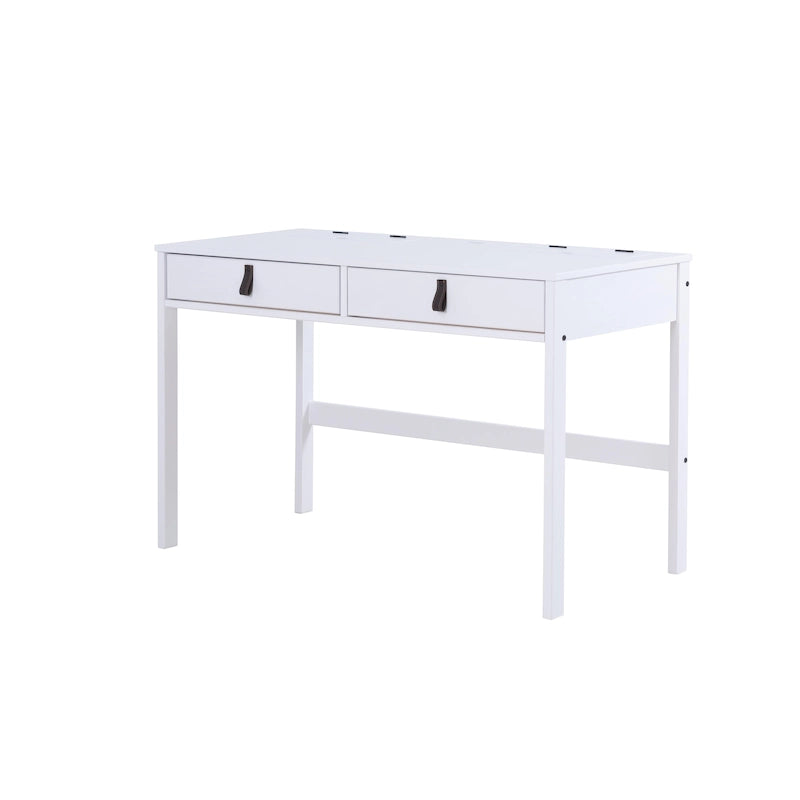 Modern Sturdy Home Office Wood Desk with Drawers and Compartments