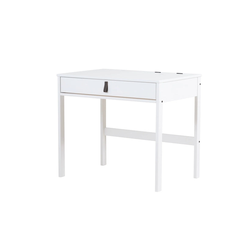 Modern Sturdy Home Office Wood Desk with Drawers and Compartments