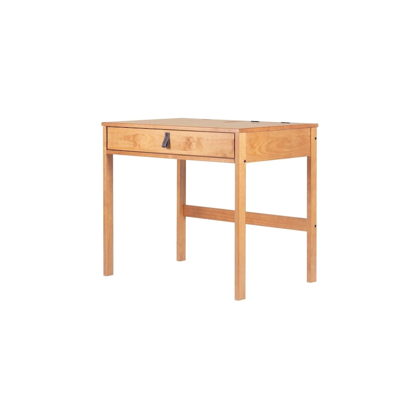 Modern Sturdy Home Office Wood Desk with Drawers and Compartments