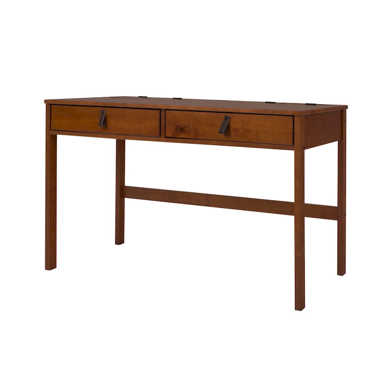 Modern Sturdy Home Office Wood Desk with Drawers and Compartments