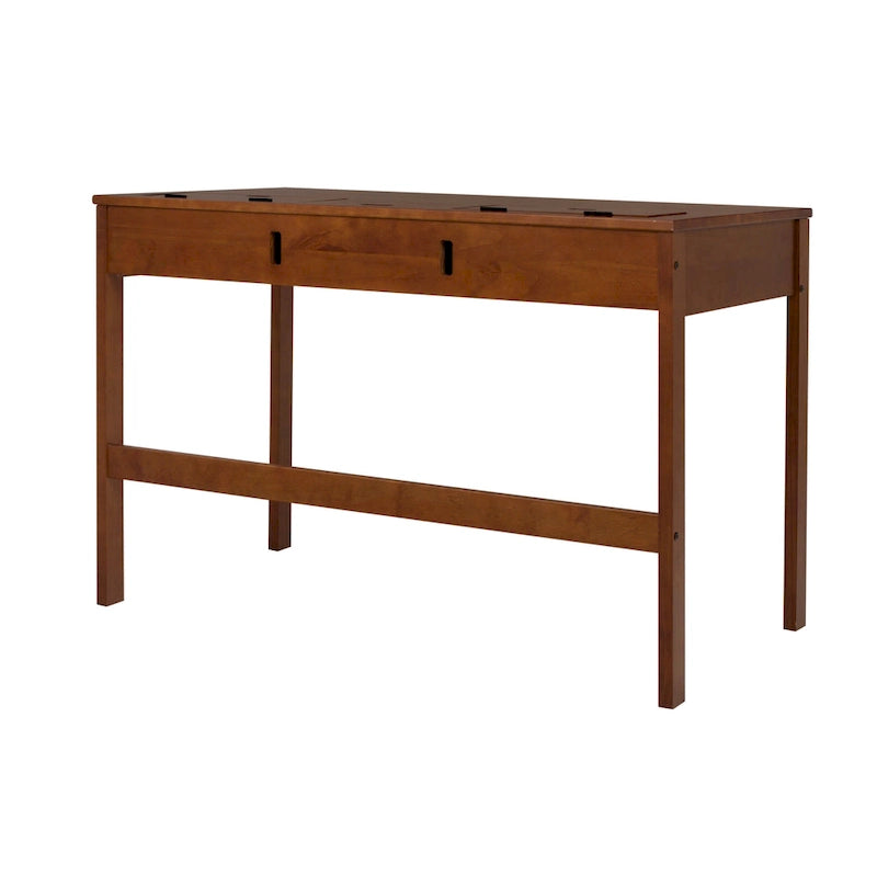 Modern Sturdy Home Office Wood Desk with Drawers and Compartments