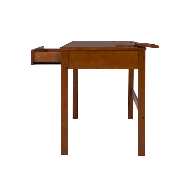 Modern Sturdy Home Office Wood Desk with Drawers and Compartments