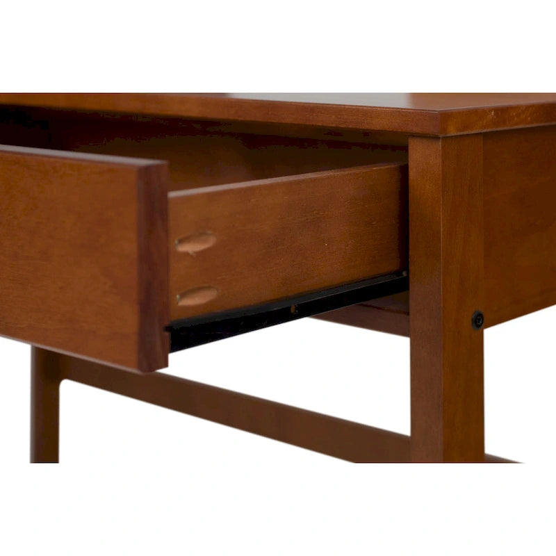 Modern Sturdy Home Office Wood Desk with Drawers and Compartments