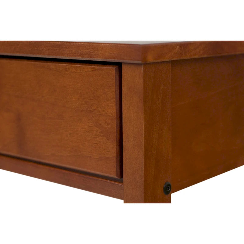 Modern Sturdy Home Office Wood Desk with Drawers and Compartments