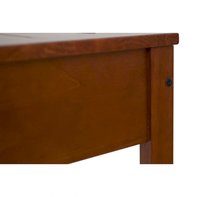 Modern Sturdy Home Office Wood Desk with Drawers and Compartments