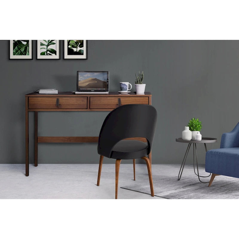 Modern Sturdy Home Office Wood Desk with Drawers and Compartments