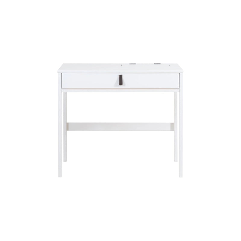 Modern Sturdy Home Office Wood Desk with Drawers and Compartments