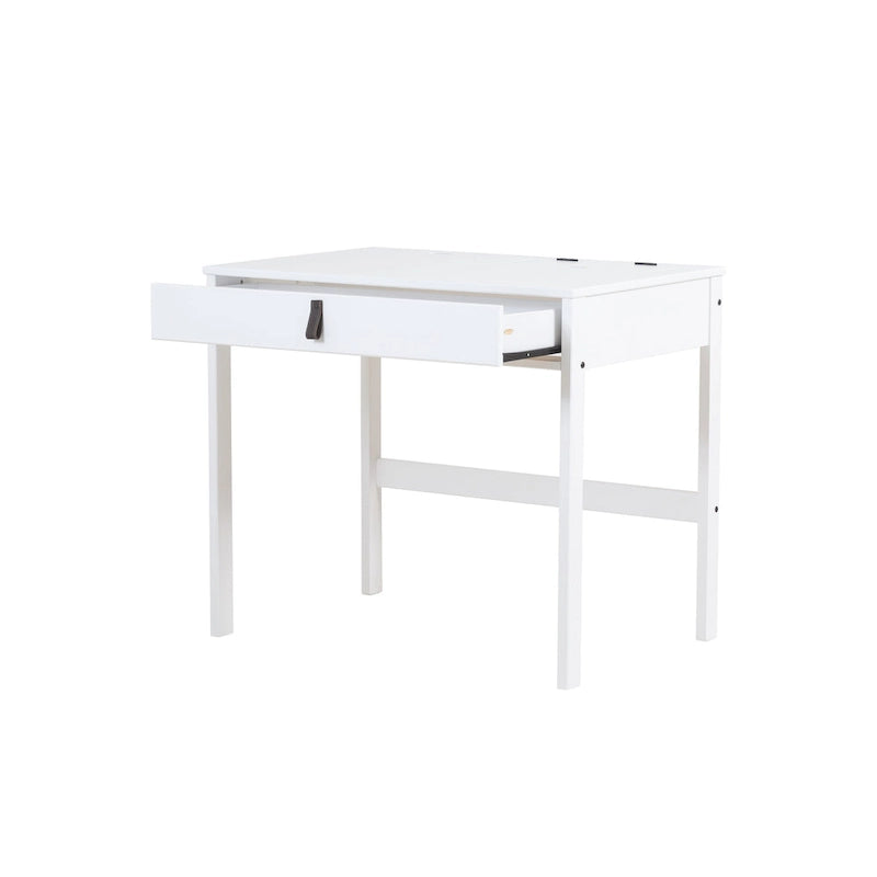Modern Sturdy Home Office Wood Desk with Drawers and Compartments