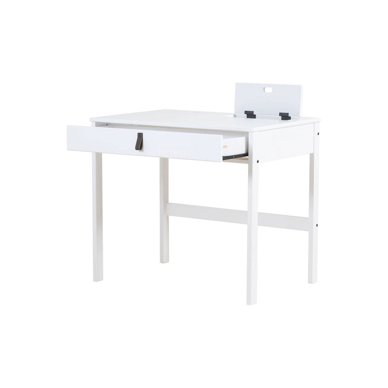 Modern Sturdy Home Office Wood Desk with Drawers and Compartments