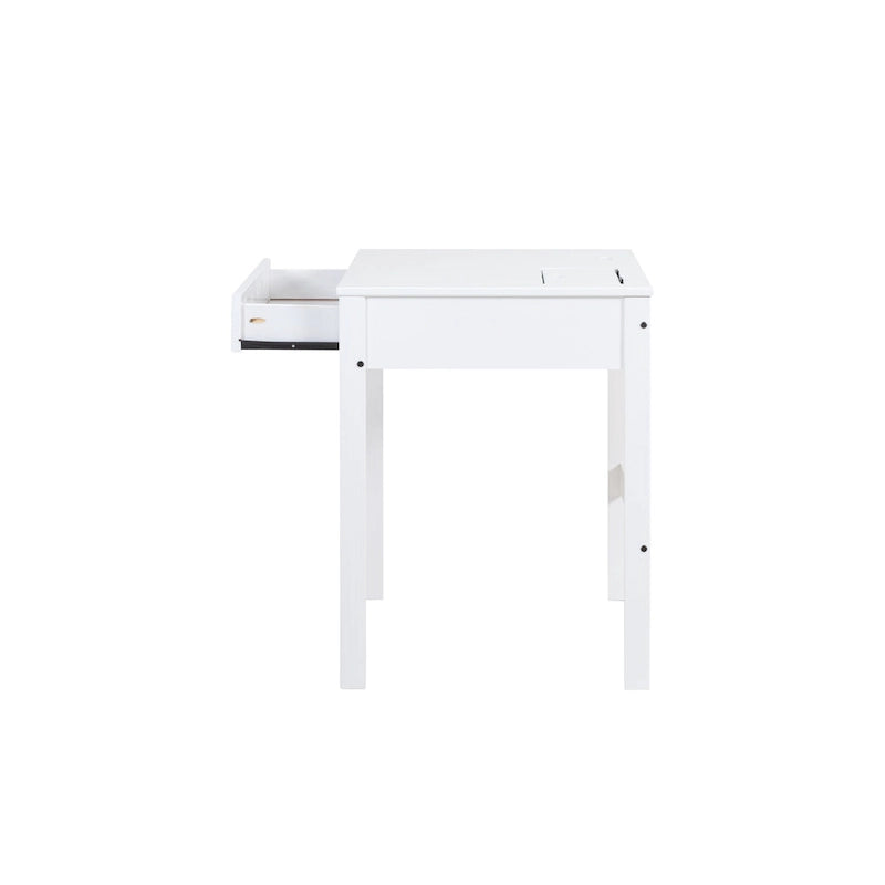 Modern Sturdy Home Office Wood Desk with Drawers and Compartments