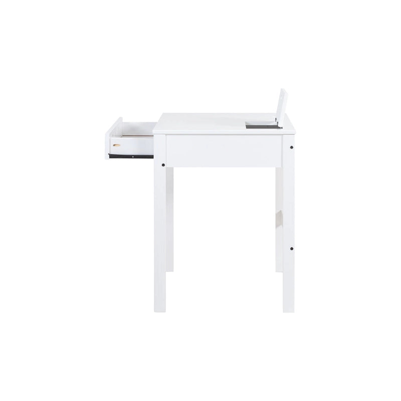 Modern Sturdy Home Office Wood Desk with Drawers and Compartments