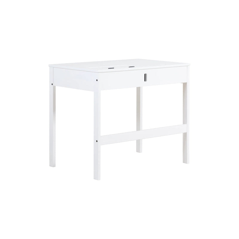 Modern Sturdy Home Office Wood Desk with Drawers and Compartments