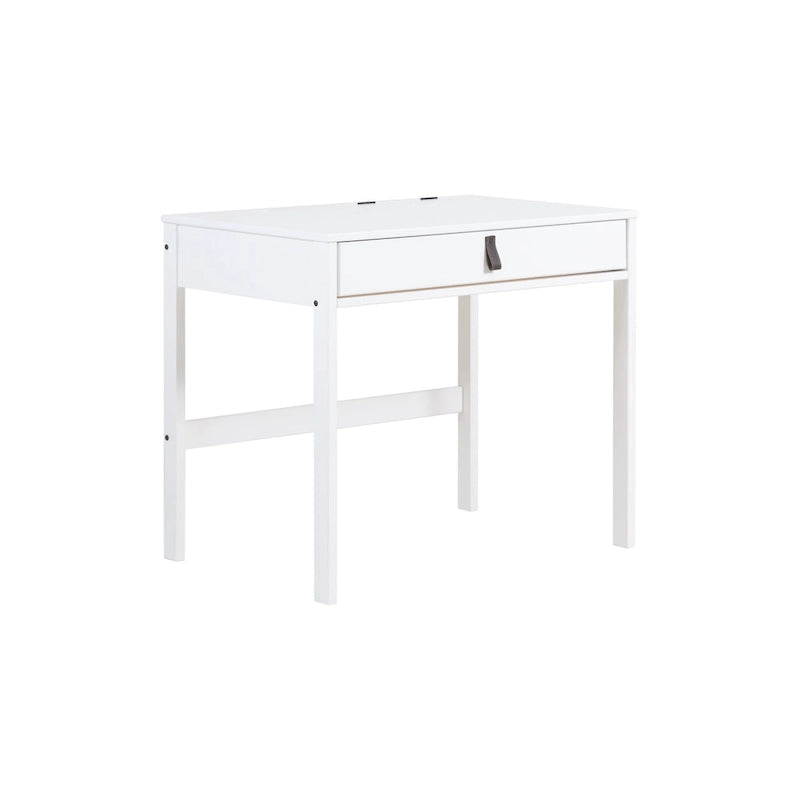 Modern Sturdy Home Office Wood Desk with Drawers and Compartments