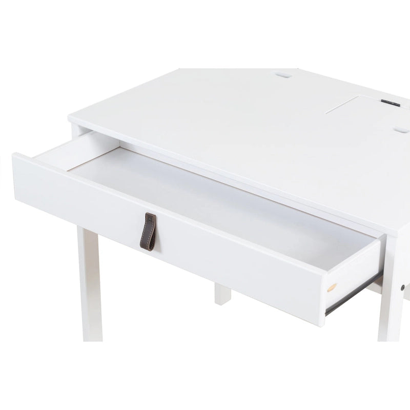 Modern Sturdy Home Office Wood Desk with Drawers and Compartments