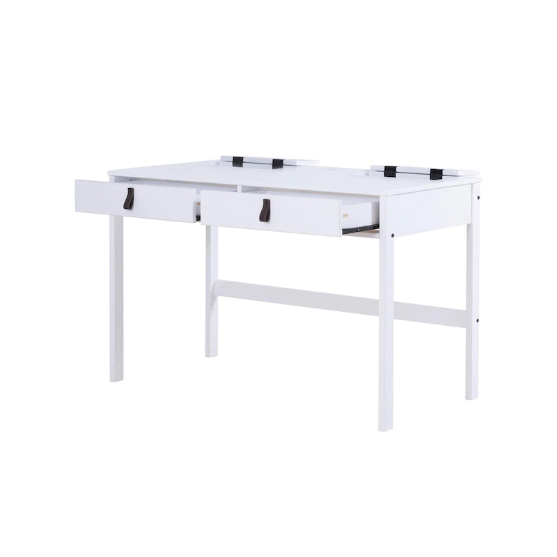 Modern Sturdy Home Office Wood Desk with Drawers and Compartments
