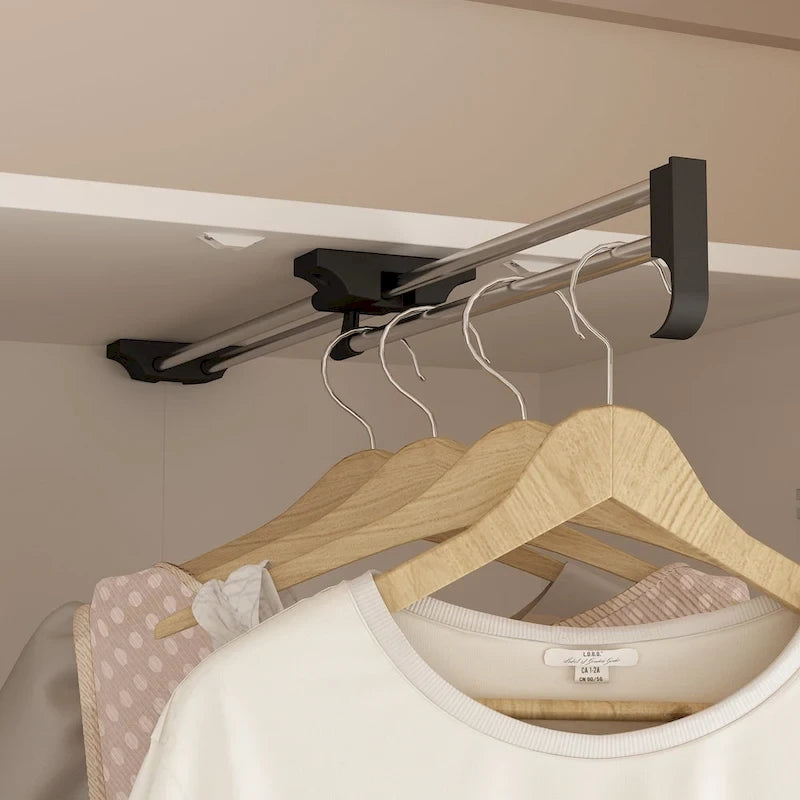 Wardrobe Closet Armoire wi/Mirror & Scalable Hanging Rod Space Saving