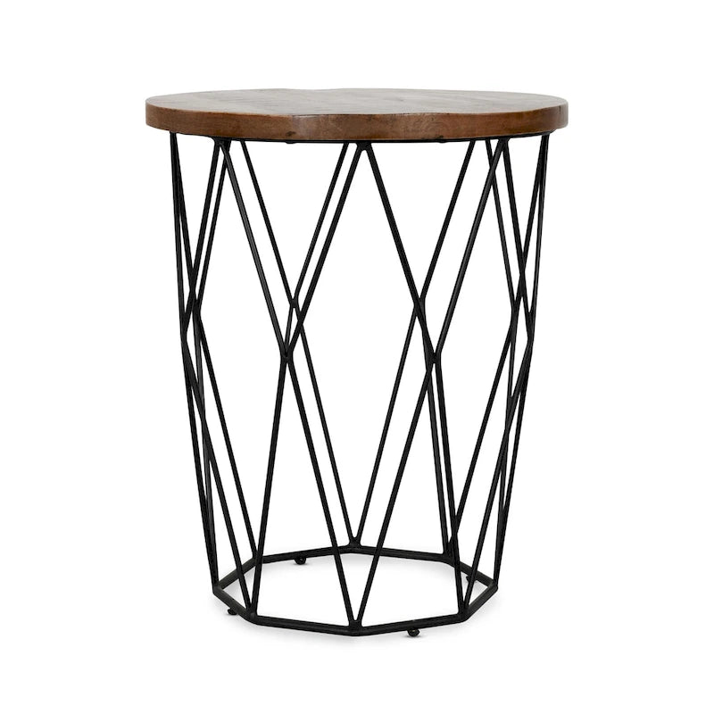 Geometric Round Side Table - 24Hx20Wx20D