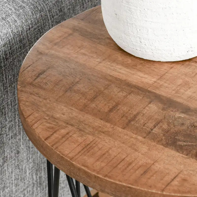 Geometric Round Side Table - 24Hx20Wx20D