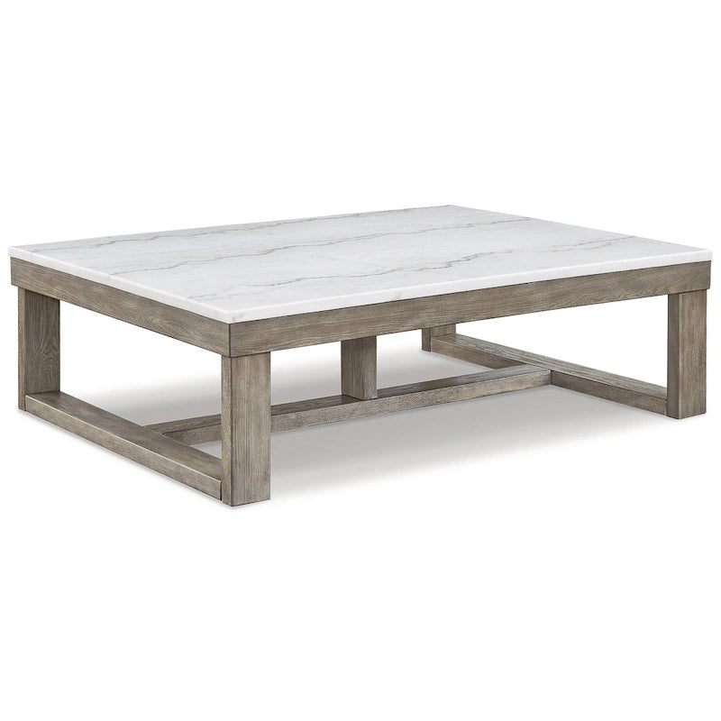 Grayish Brown / Ivory Rectangular Coffee Table - 56W x 42D x 17H