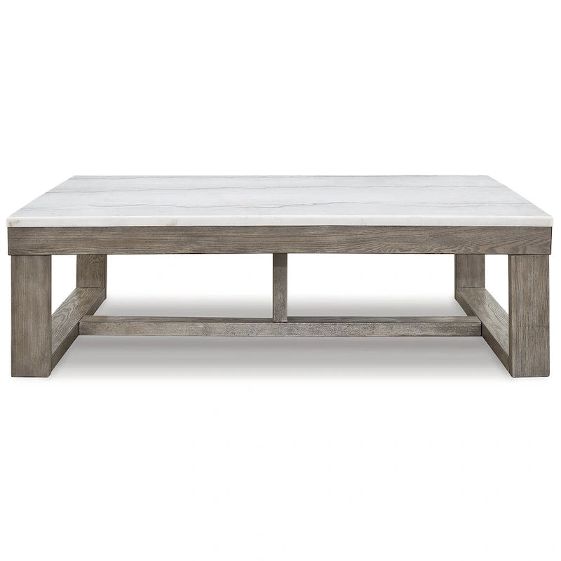 Grayish Brown / Ivory Rectangular Coffee Table - 56W x 42D x 17H