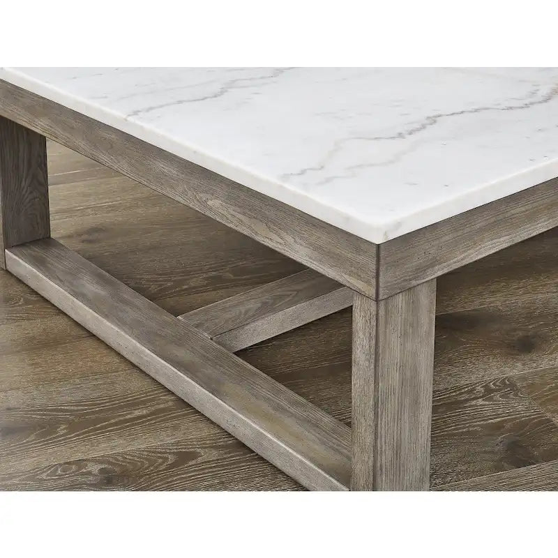 Grayish Brown / Ivory Rectangular Coffee Table - 56W x 42D x 17H