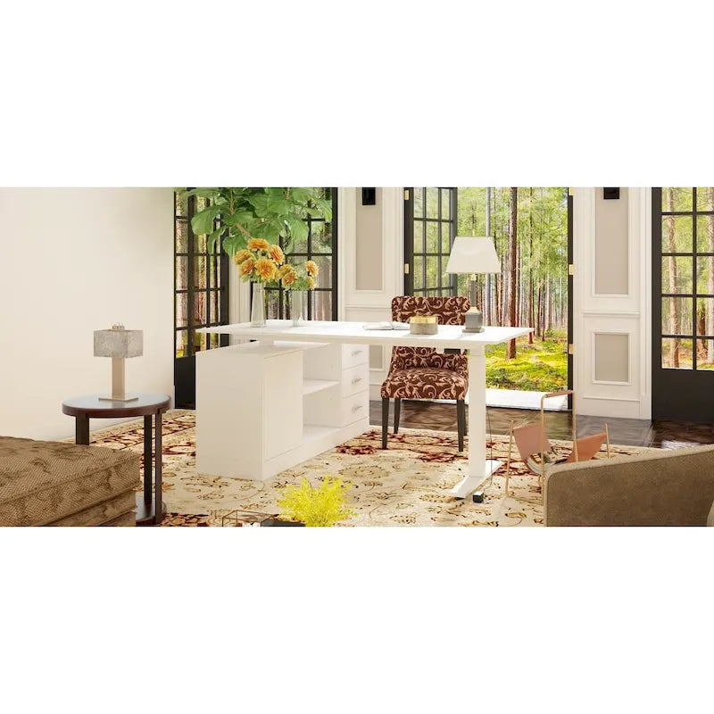 Office Solution: 63 Standing Desk Electric Lift Computer Desk White