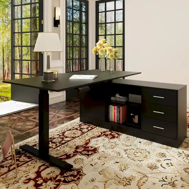 Office Solution: 63 Standing Desk Electric Lift Computer Desk White