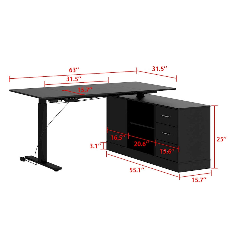 Office Solution: 63 Standing Desk Electric Lift Computer Desk White