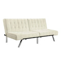 Splitback Multi-Position Futon Sofa Sleeper in Vanilla - 71 x 36.5 x 31.1 inches