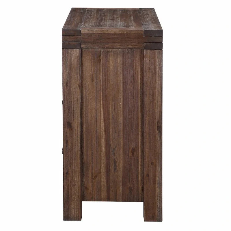 Solid Wood Footboard Storage Bed in Brick Brown