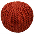 Round Knit Filled Ottoman Pouf