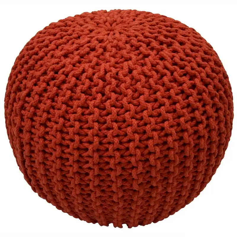 Round Knit Filled Ottoman Pouf