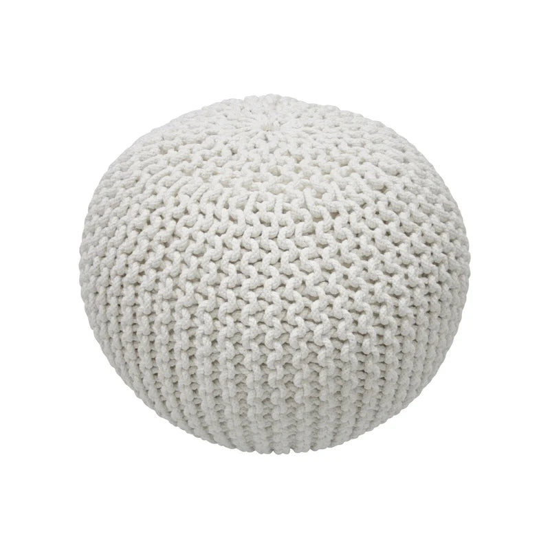Round Knit Filled Ottoman Pouf