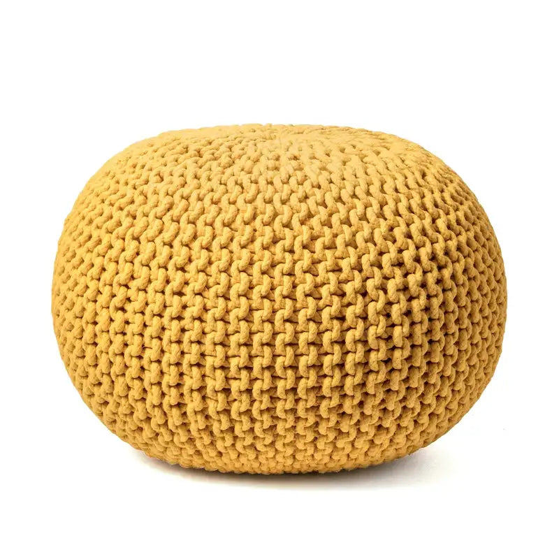 Round Knit Filled Ottoman Pouf