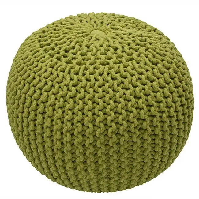 Round Knit Filled Ottoman Pouf