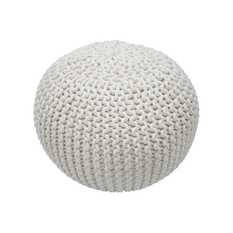 Round Knit Filled Ottoman Pouf