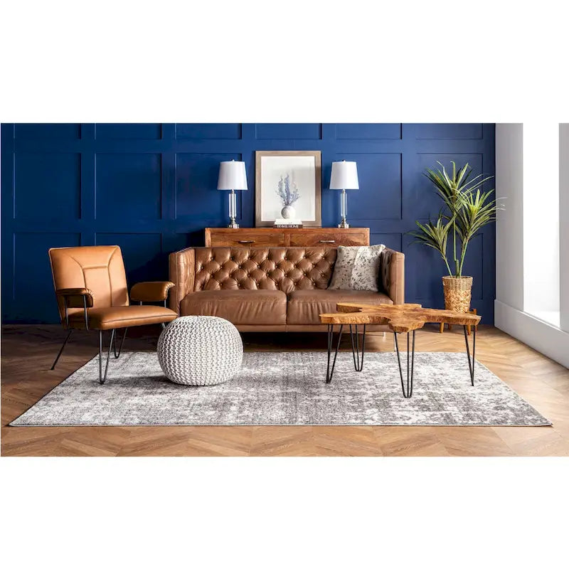 Round Knit Filled Ottoman Pouf