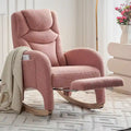 Fabric Nursery Rocking Chair With Adjustable Footrest