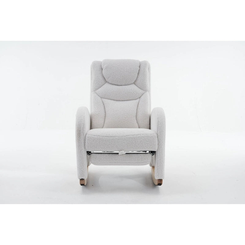 Fabric Nursery Rocking Chair With Adjustable Footrest