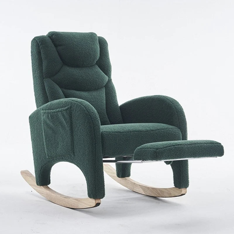 Fabric Nursery Rocking Chair With Adjustable Footrest