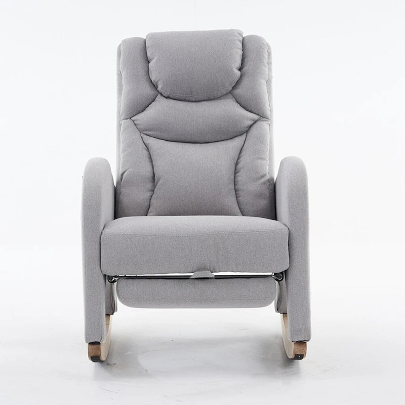 Fabric Nursery Rocking Chair With Adjustable Footrest