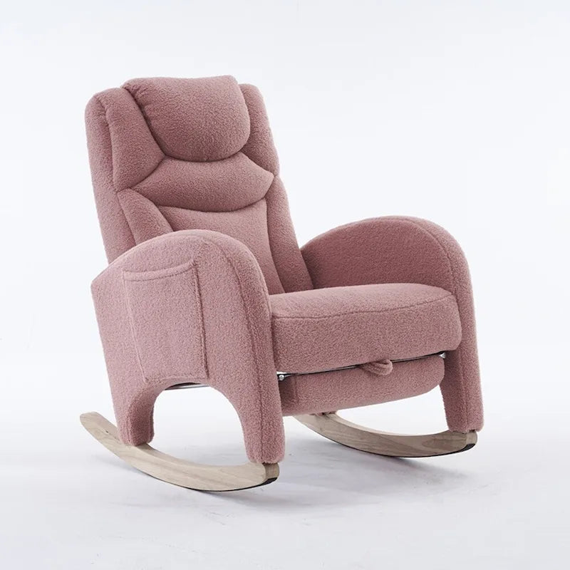 Fabric Nursery Rocking Chair With Adjustable Footrest