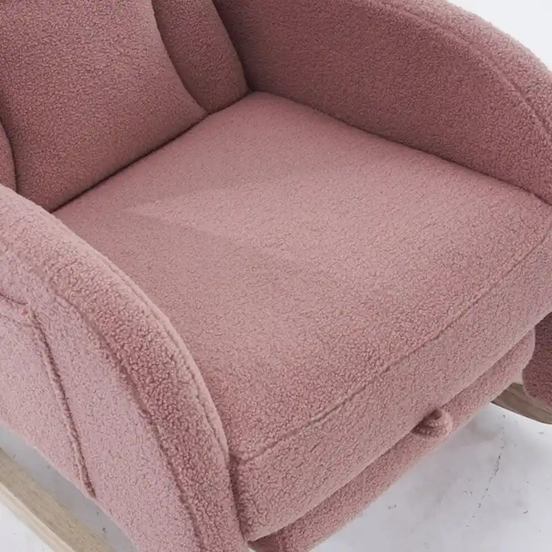 Fabric Nursery Rocking Chair With Adjustable Footrest