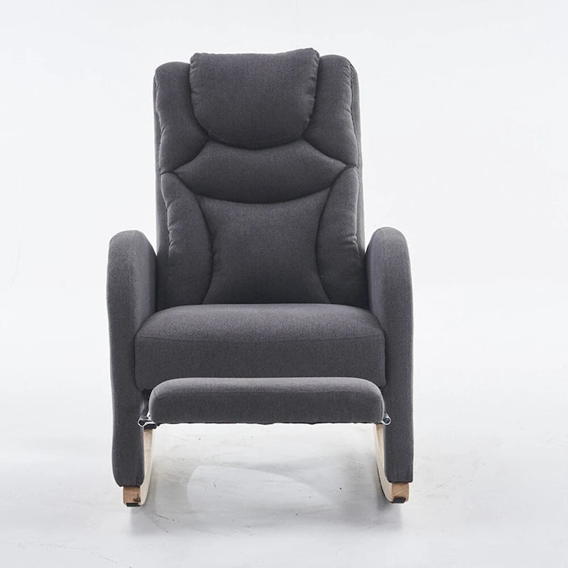 Fabric Nursery Rocking Chair With Adjustable Footrest