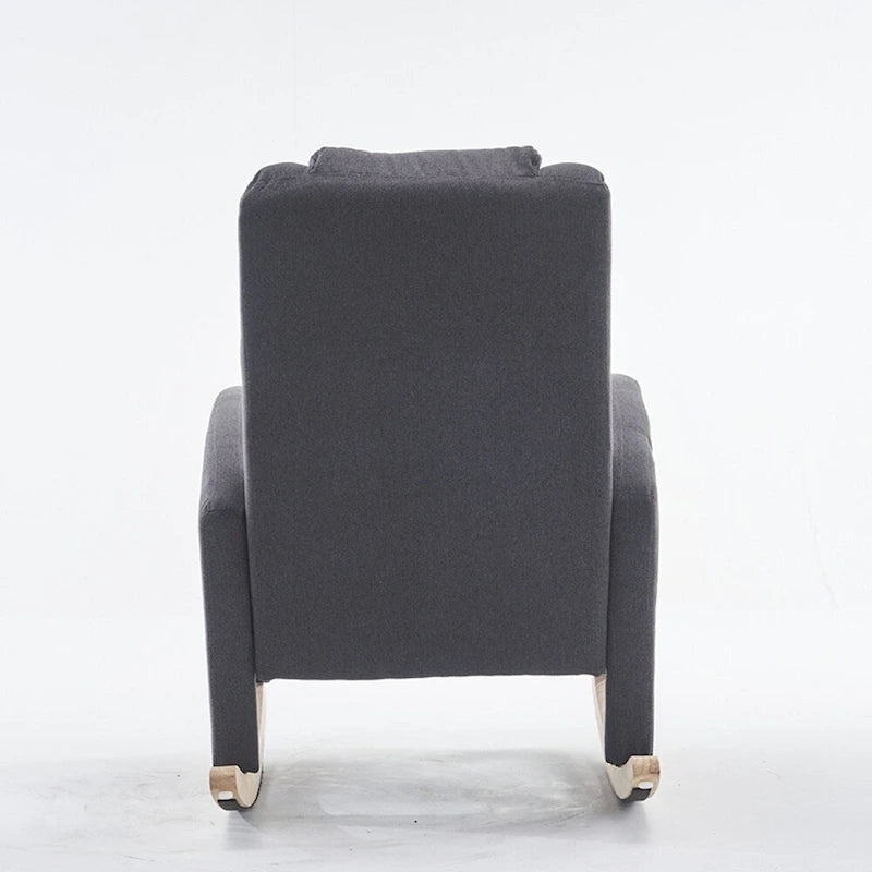 Fabric Nursery Rocking Chair With Adjustable Footrest